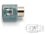 Racor REM recto de poliamida 6, referencia 31013116 de Pemsa. M16 (DN10), gris